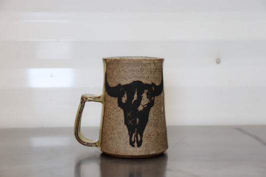 Bison Skull Mug - Yellowhead County Iron White