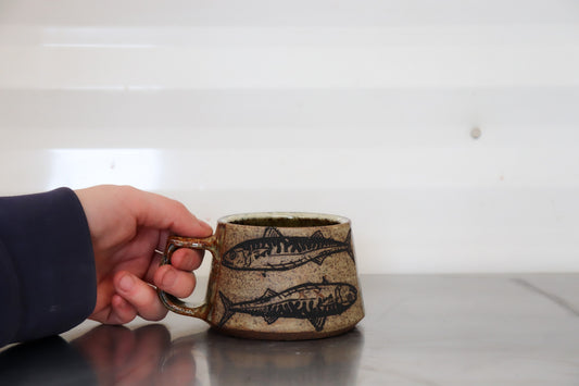 Mackerel Shortie Mug - Yellowhead County Iron White