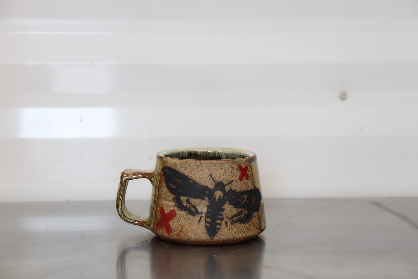 Moth Shortie Mug - Yellowhead County Iron White