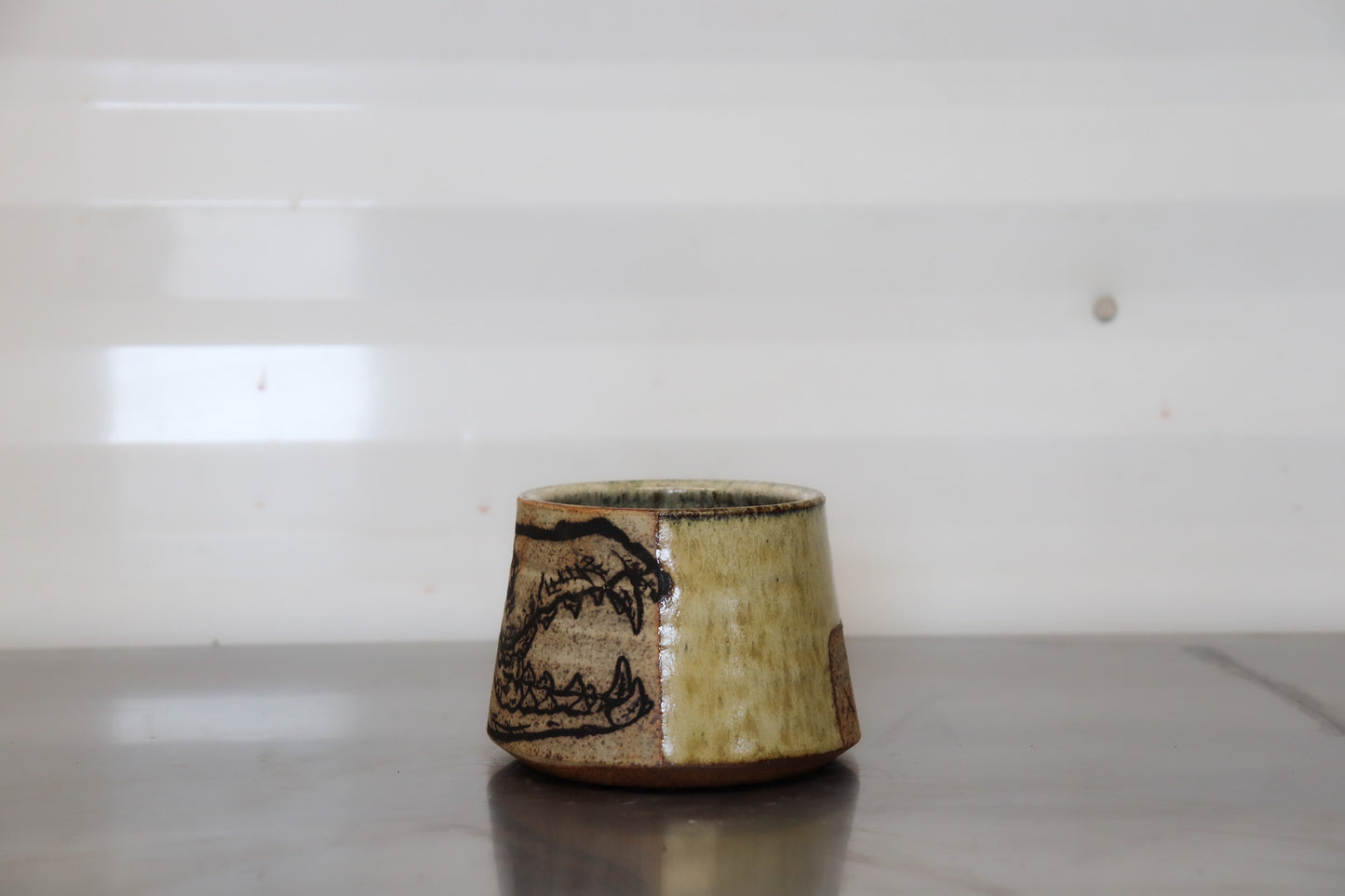 Coyote Skull Shortie Mug - Yellowhead County Iron White