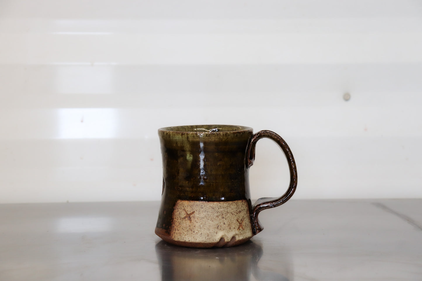 Coyote Skull Diner Style Mug - Forest Green