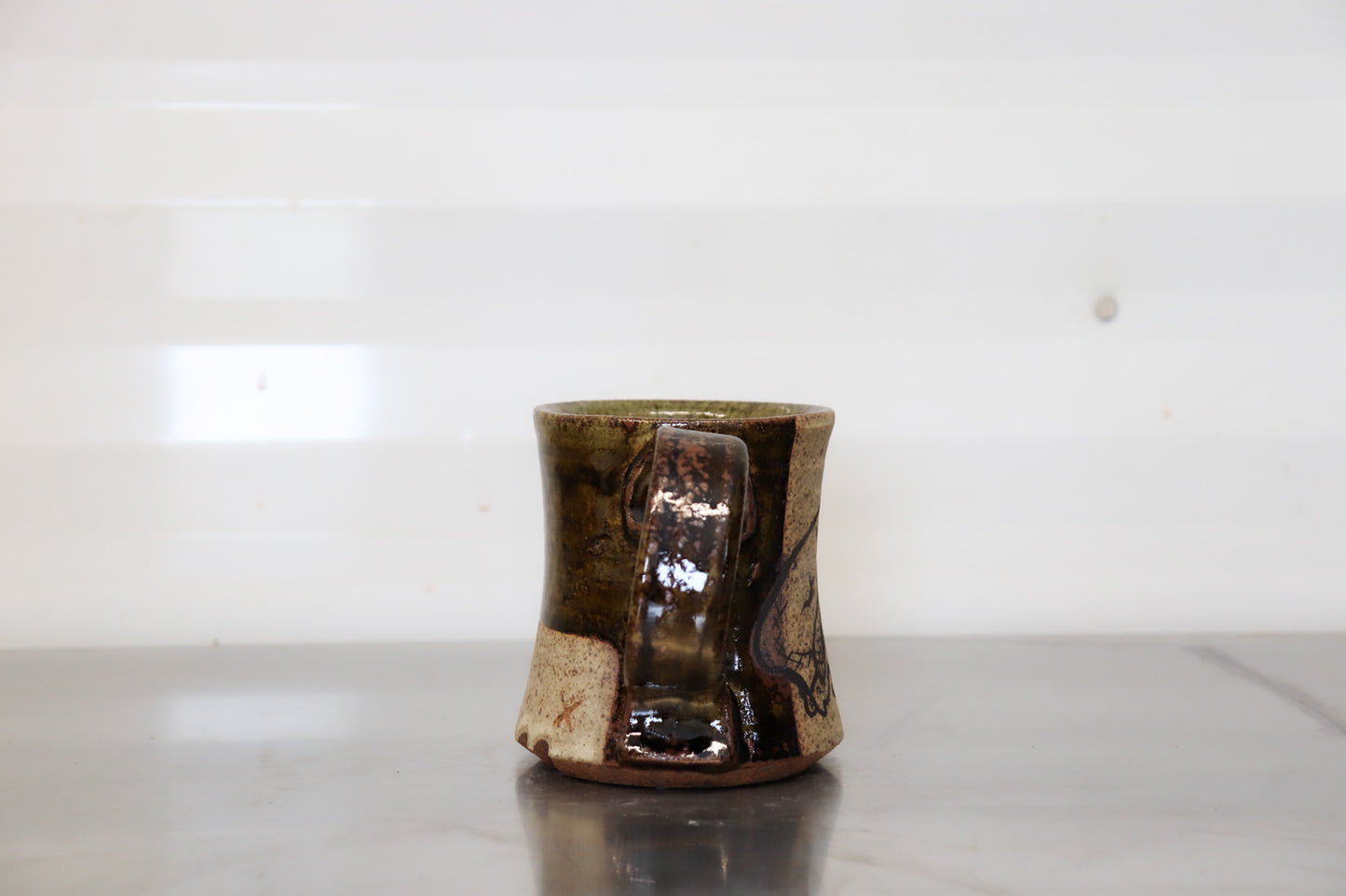 Coyote Skull Diner Style Mug - Forest Green