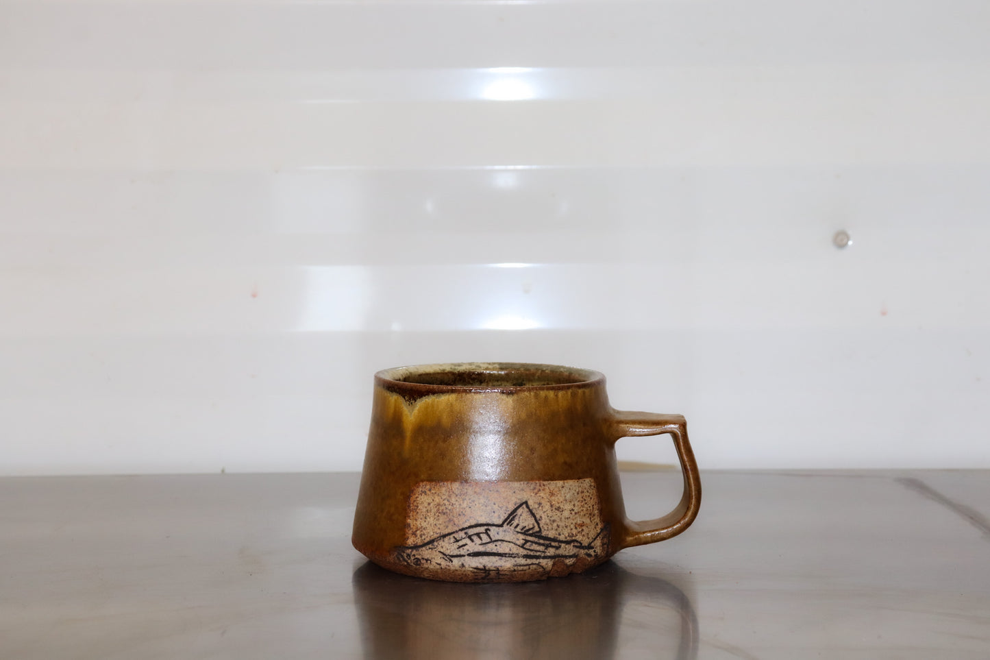 Salmon Shortie Mug - Petrified Sparkle Yellow